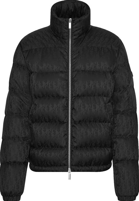 dior oblique puffer jacket black|dior oblique jacket hooded.